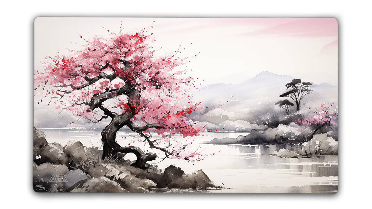 Cherry Blossom TCG Playmat or XL Desktop - Premium TCG Playmats - Jank Mats