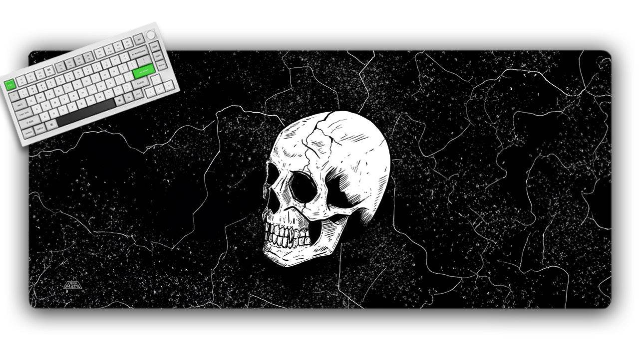 Mono Black Skull Gaming Mat - Jankmats