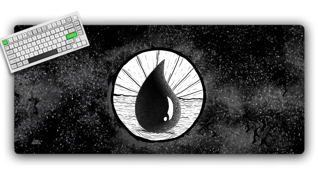 Mono Blue BW Gaming Mat - Premium TCG Playmats - Jank Mats