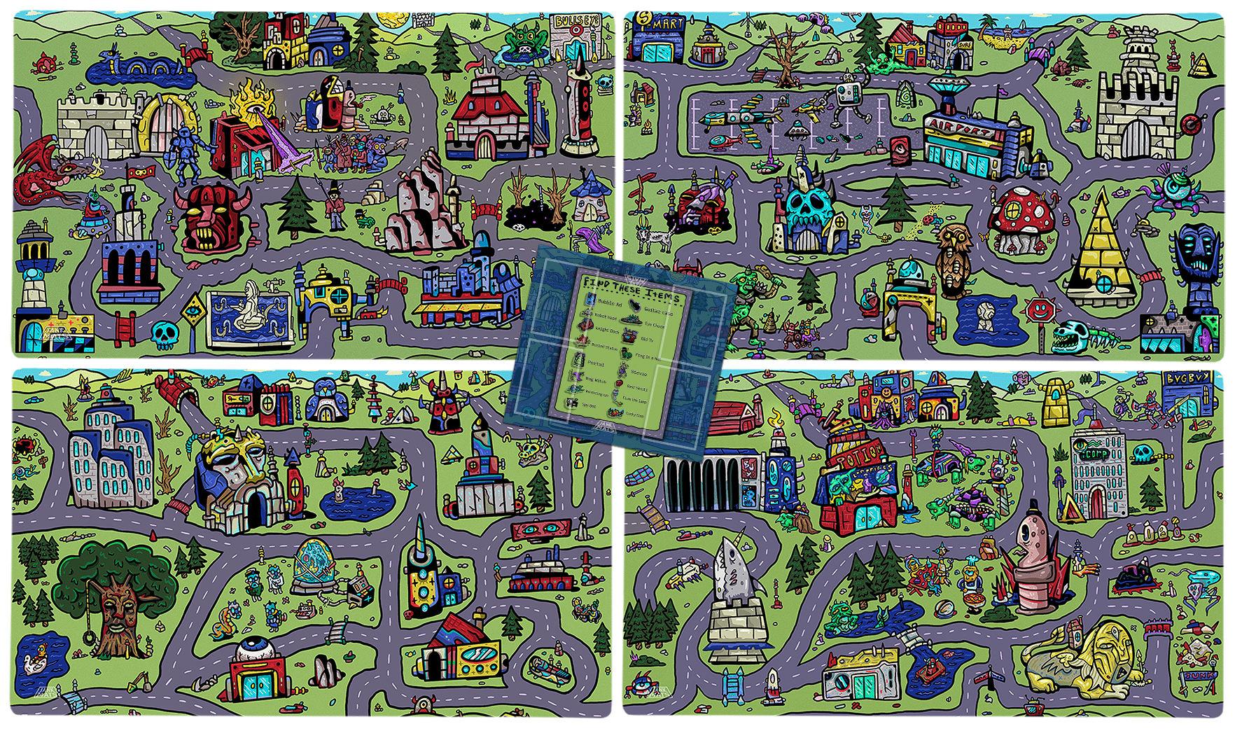 My Town Bundle Set | 4 Playmats and Commander Zone - Jankmats
