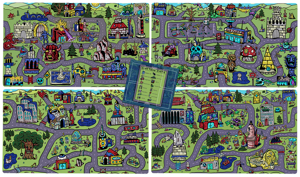 MATSTACKテクスチャーペーパー9冊セット my-town-bundle-set-4-playmats-