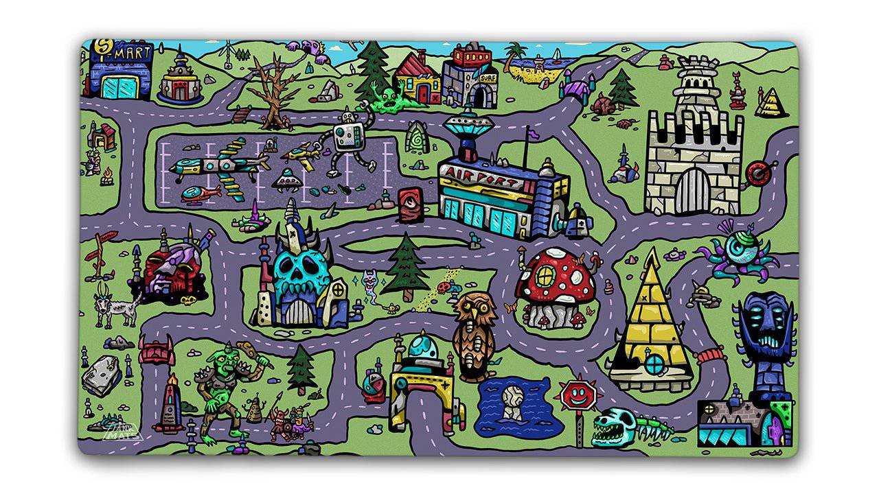 My Town Bundle Set | 4 Playmats and Commander Zone - Premium TCG Playmats - Jank Mats
