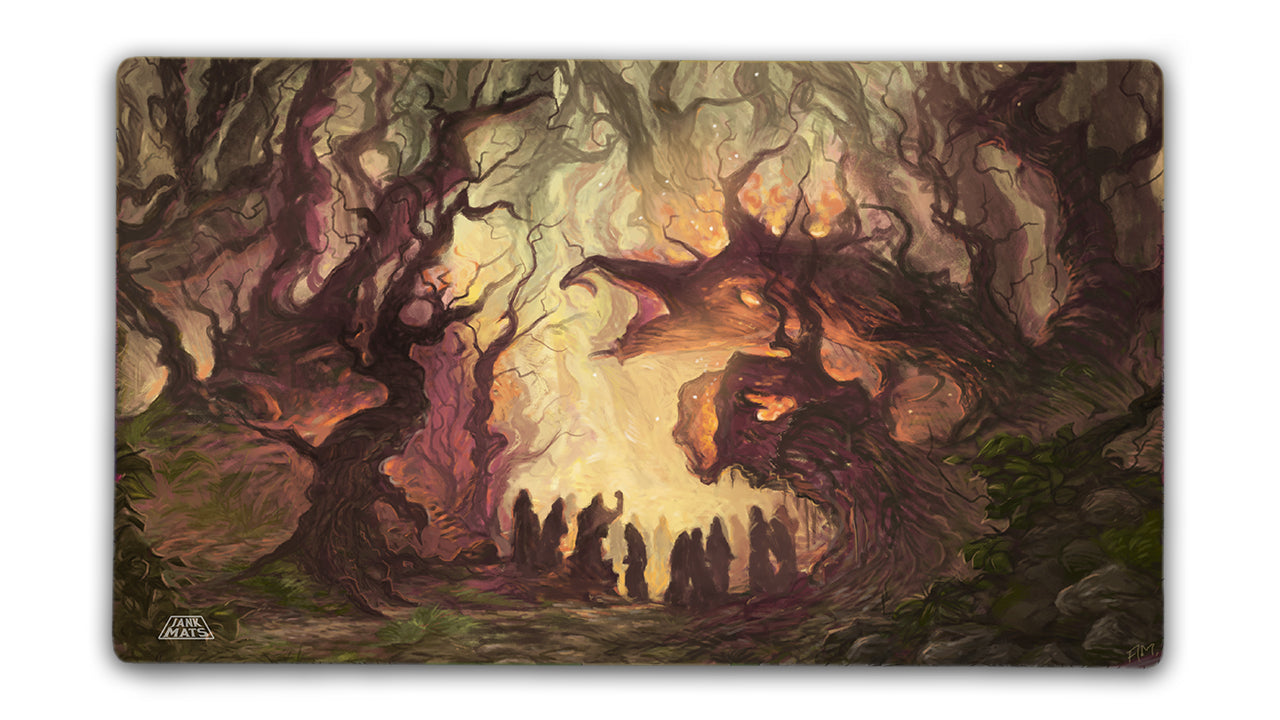 Fire-Lit Thicket - Premium TCG Playmats - Jank Mats