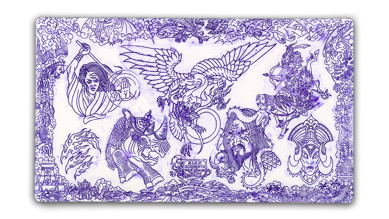 Alex Schwartz Stencil Series | Dragons - Premium TCG Playmats - Jank Mats