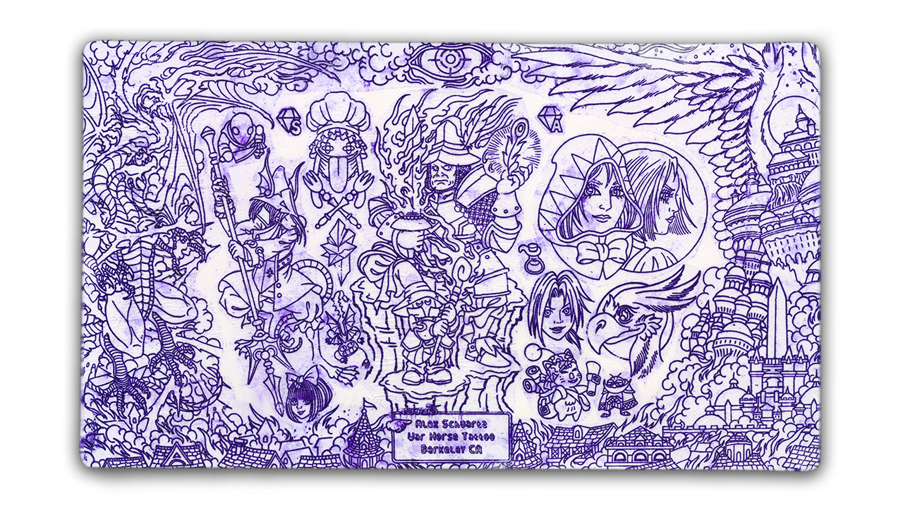 Alex Schwartz Stencil Series | Nine - Premium TCG Playmats - Jank Mats