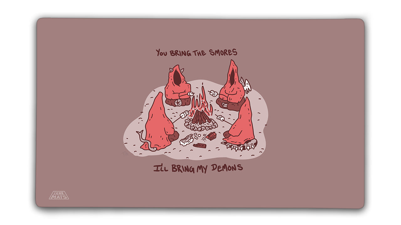 S'mores & Demons Playmat Red - Premium TCG Playmats - Jank Mats