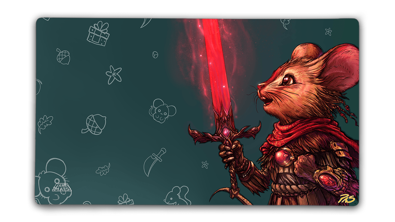 Bloom Mouse Warrior Profile Playmat - Premium TCG Playmats - Jank Mats