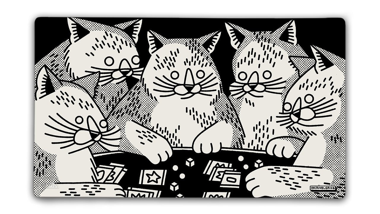 Cat Game Night Playmat - Premium TCG Playmats - Jank Mats