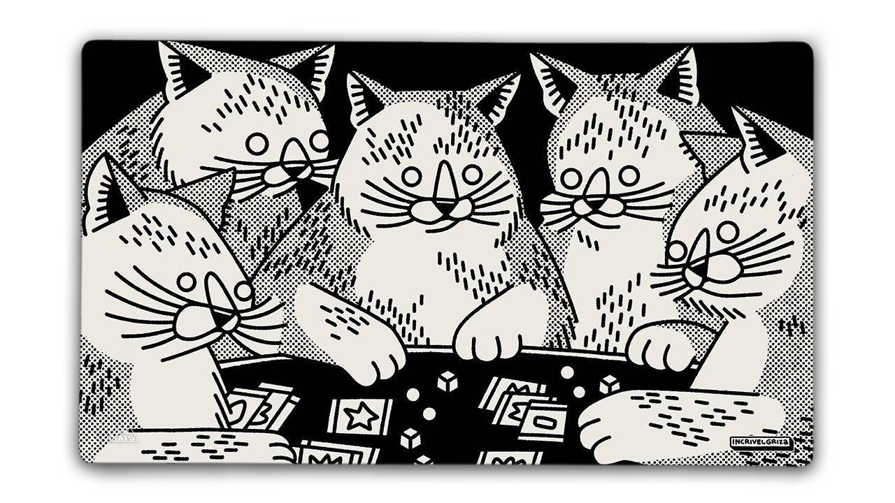 Cat Game Night Playmat - Premium TCG Playmats - Jank Mats