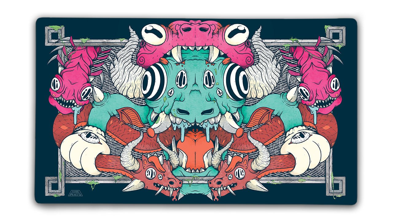 Demon Food Chain Blue - Premium TCG Playmats - Jank Mats