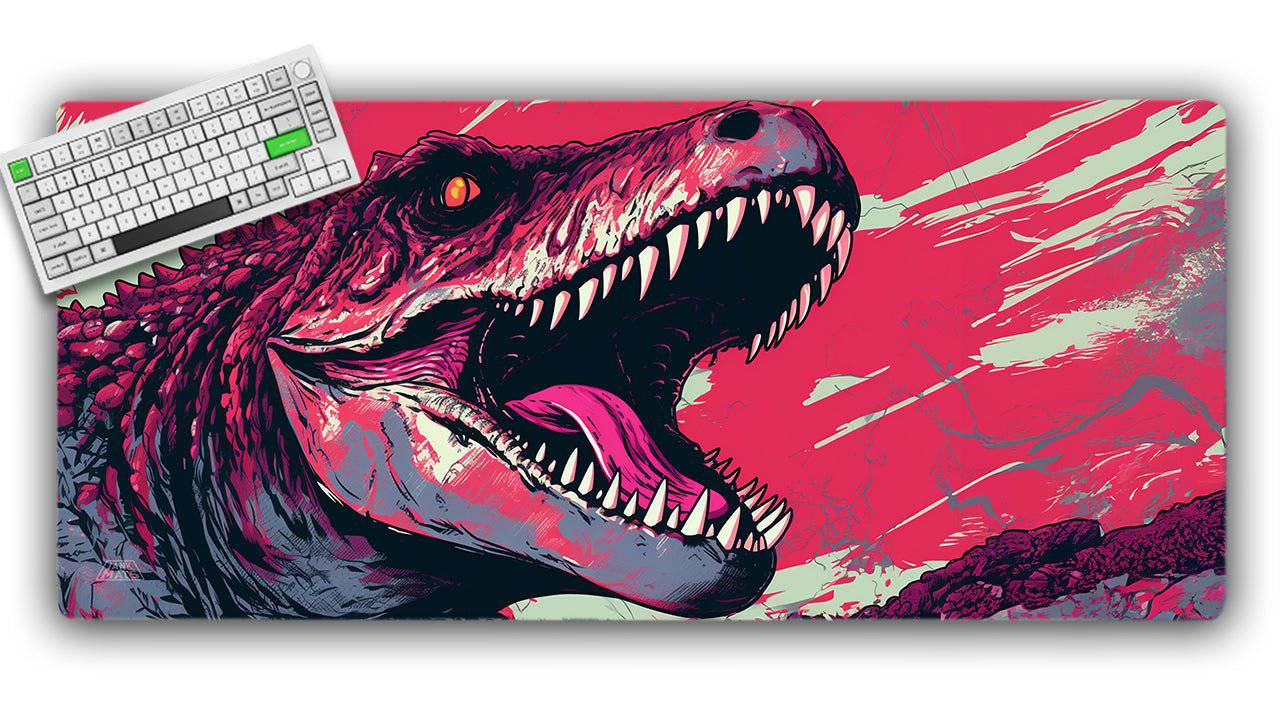Dino Punk TCG Playmat or XL Desktop - Premium TCG Playmats - Jank Mats