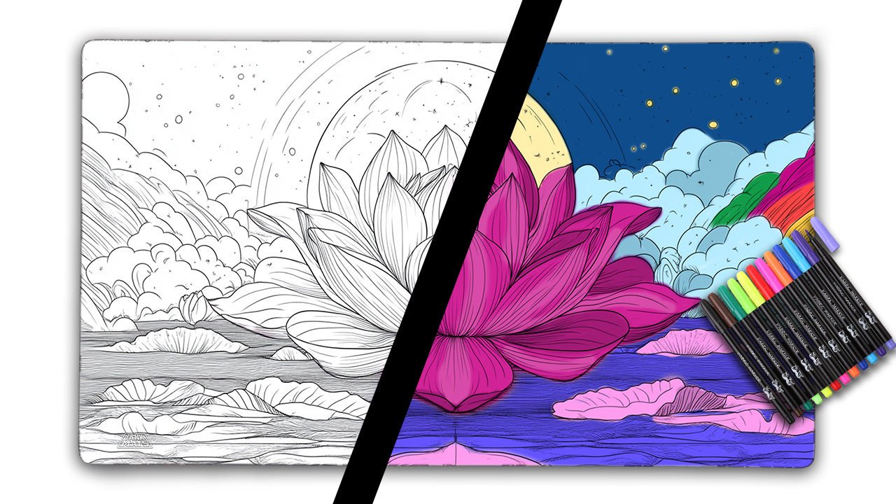 Lotus | Color Your Own Playmat Set - Premium TCG Playmats - Jank Mats