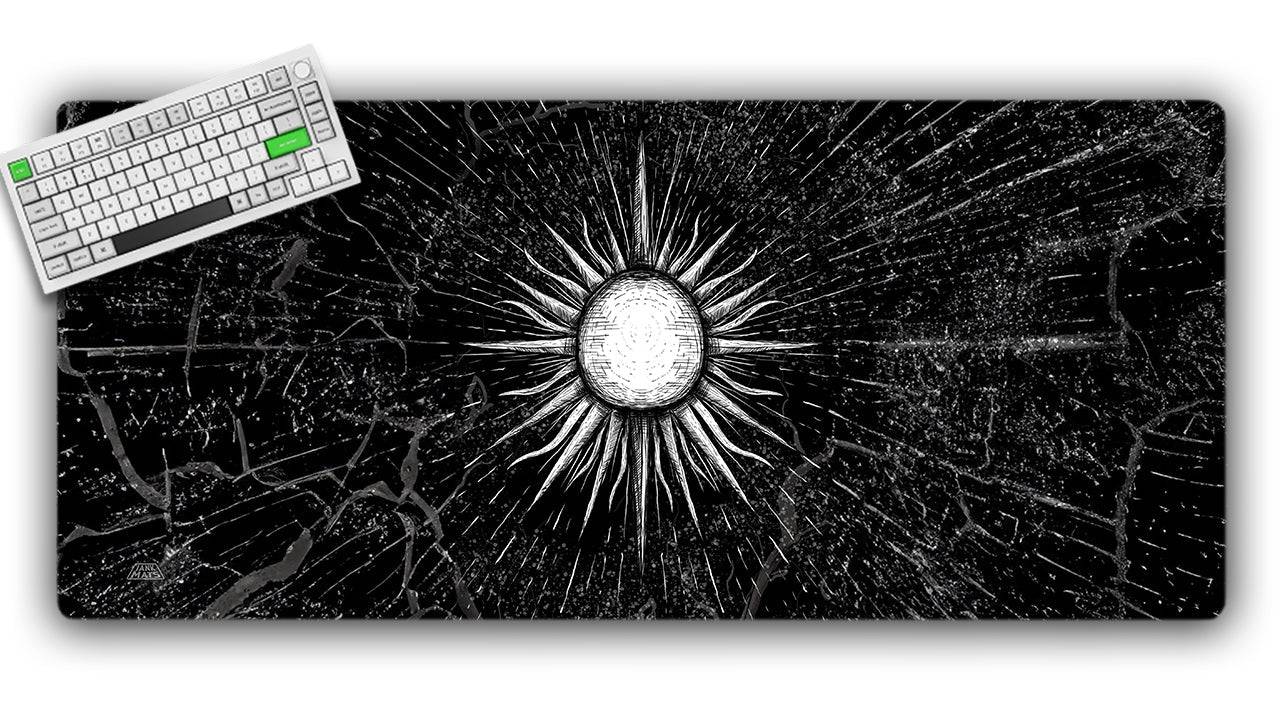 Mono White BW Gaming Mat - Jankmats
