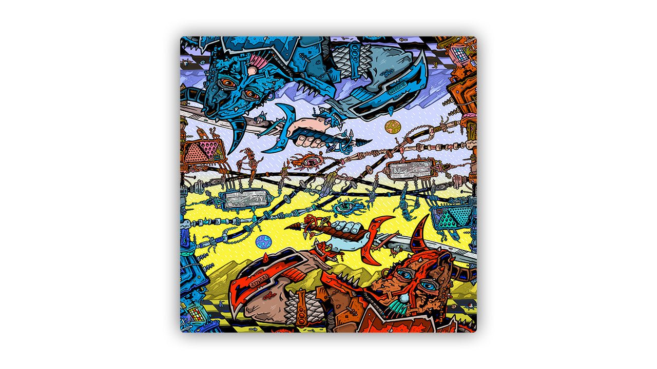 Red vs. Blue Umbilical Brambles 2 Player Cloth Playmat - Premium TCG Playmats - Jank Mats